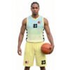 Sarı Mavi Renkli - Çizgili Basketbol Forması Önden Görünüm