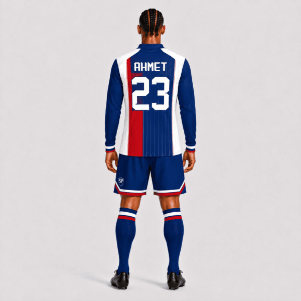 Jersey-Blue-And-Red-Sport Forma Arkadan Görünüm