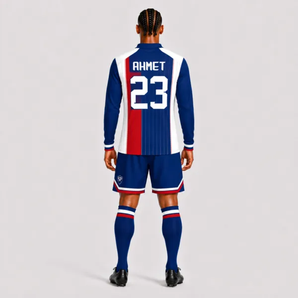 Jersey-Blue-And-Red-Sport Forma Arkadan Görünüm
