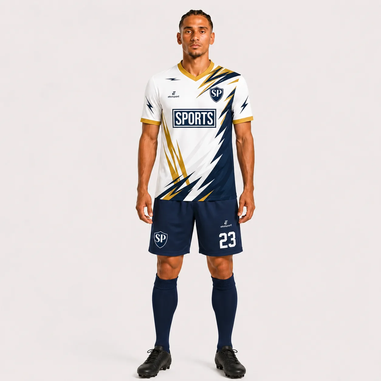 Sports-Grunge-Blue-Gold-III Forma Önden Görünüm